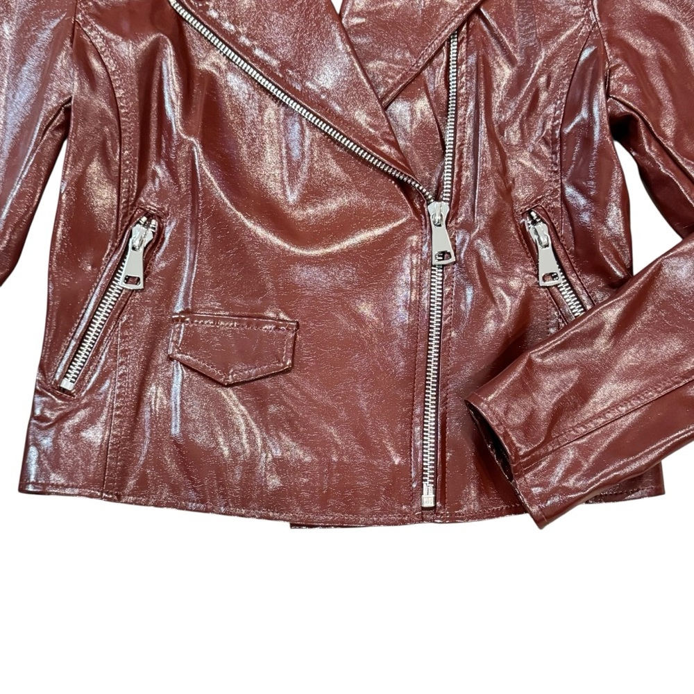 Faux Patent Leather Moto Jacket - Picture 13 of 16